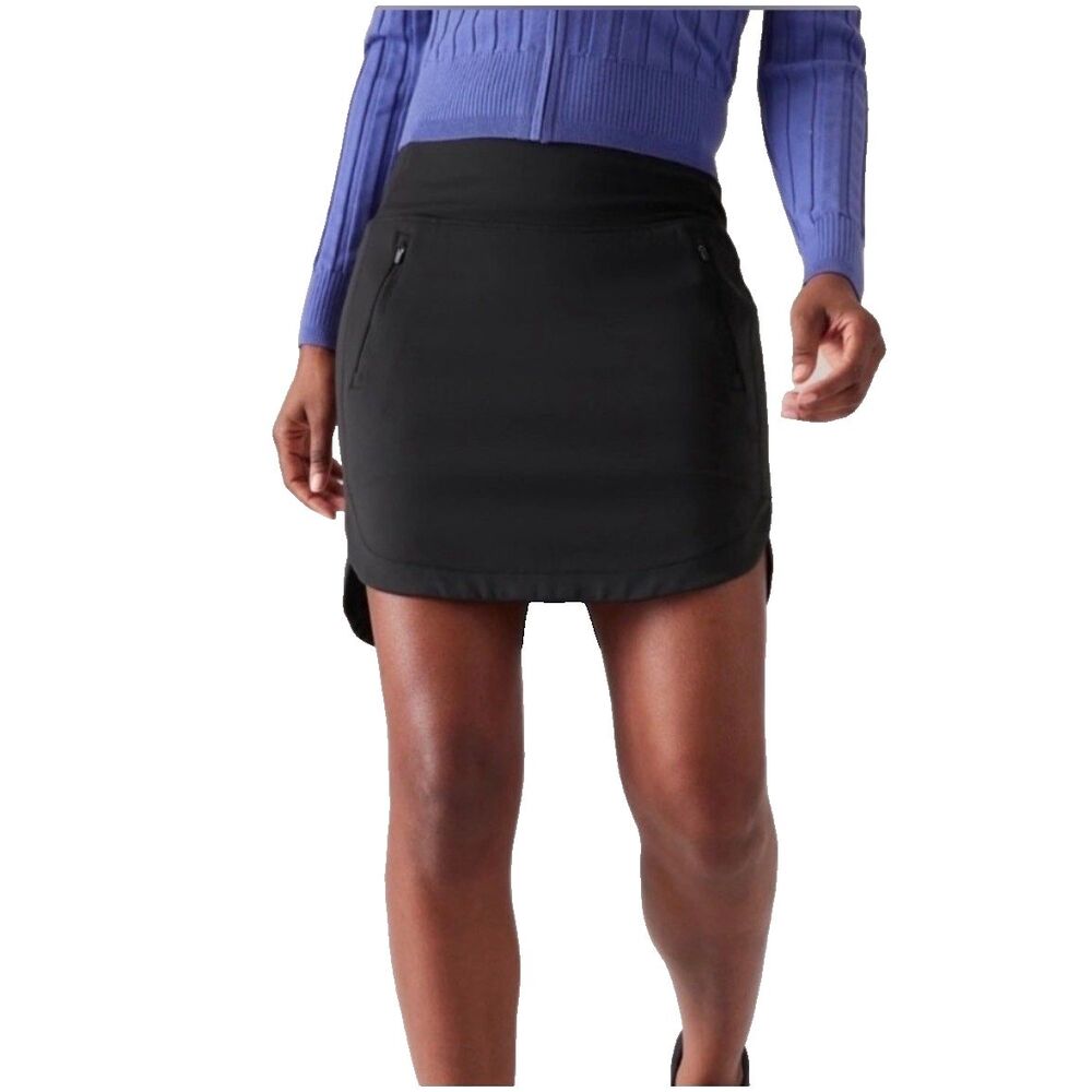 Athleta Fairway Golf Skort 16" Black Womens Large